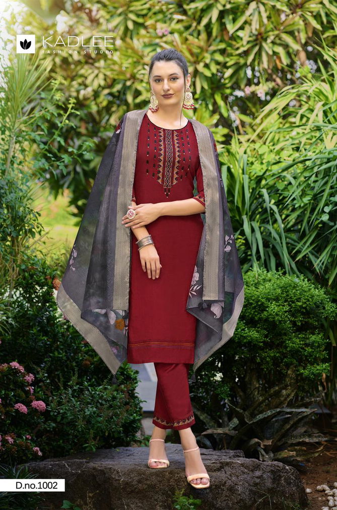 Nazakat By Kadlee Viscose Weaving Designer Kurti With Bottom Dupatta Wholesale Price In Surat